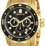 Invicta Men's Pro Diver Collection Chronograph 18k Gold-Plated Watch