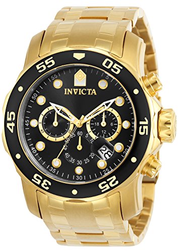 Invicta Men's Pro Diver Collection Chronograph 18k Gold-Plated Watch