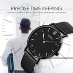 Men's Simple Analog Quartz Watch – Aposon Luxury Minimalism Business Casual Wristwatch Black