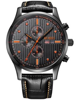 BUREI Men's Day Date Multifunction Chronograph Wrist Watches