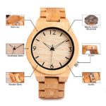 BOBO BIRD D27 Men's Bamboo Wooden Watch – Lightweight Casual Sports Watch with Luminous Silver Pointer and Gift Box