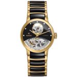Rado Men's 33mm Multicolor Ceramic Band Gold Plated Case S. Sapphire