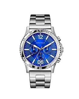 Caravelle Men's Quartz Stainless Steel Watch, Color:Silver-Toned