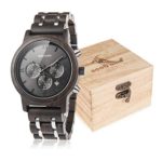 BOBO BIRD Mens Wooden Watches Luxury Wood Metal Strap Chronograph
