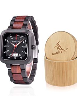 BOBO BIRD Mens Wooden Watches Lightweight Casual Sport Wristwatches