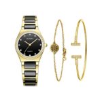 Ladies Quartz Watch Women bracelet set-MAMONA Gold Black