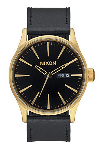 Nixon Porter Leather Modern Men’s Watch (40mm. Leather Band) (Gold/Black)