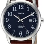 Timex Men's Easy Reader Brown/Silver-Tone/Blue Croco Pattern Leather Strap Watch