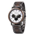 BOBO BIRD Mens Wooden Watches Business Casual Wristwatches Stylish Ebony