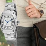 Peugeot Women's  Silver Tank Roman Numeral Bracelet Dress Watch