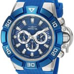 Invicta Men's Quartz Stainless Steel and Silicone Casual Watch