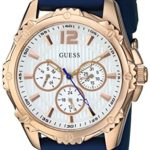 GUESS Women's Quartz Stainless Steel and Silicone Casual Watch