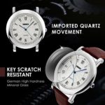 Men's Analog Quartz Watch with Waterproof Leather Strap – Business Casual Dress Watch with Scratch-Resistant Face