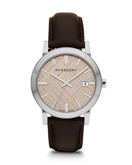Burberry Fawn Dial Brown Leather Mens Watch