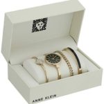 Anne Klein Women's Gold-Tone Watch and Bracelet Set