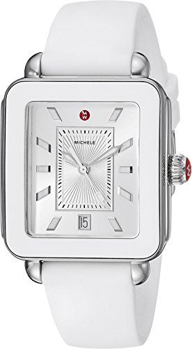 Michele Women's Swiss Quartz Stainless Steel and Rubber Casual Watch