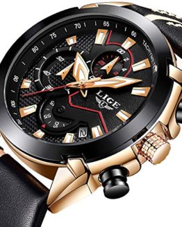 Watches for Men,LIGE Chronograph Waterproof Military Watch