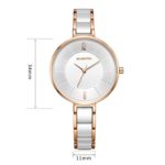 Women’s Rose Gold Ceramic Watch & Bracelet Gift Set – Ultra Thin, Minimalist Design with Waterproof Features