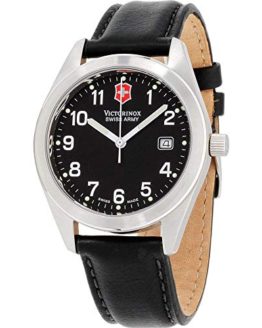 Victorinox Garrison Black Dial Leather Strap Men's Watch