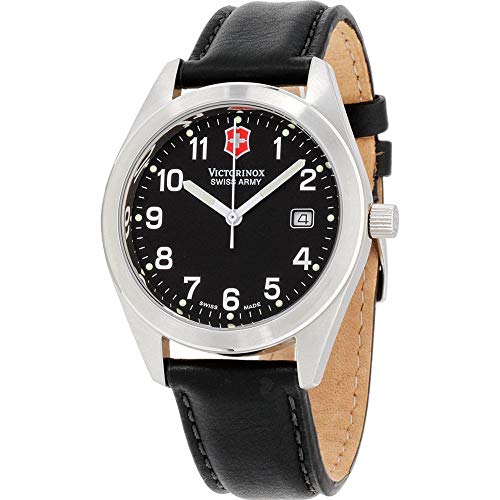Victorinox Garrison Black Dial Leather Strap Men's Watch