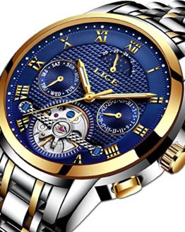 Watches for Men,LIGE Stainless Steel Automatic Mechanical Watch