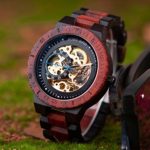 BOBO BIRD Men’s Luxury Mechanical Wooden Watch – Ebony & Red Sandalwood, Automatic Self-Winding Timepiece