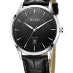 BUREI Mens Simple Dress Quartz Watches