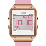 GUESS Women's Digital Silicone Watch, Color: Pink