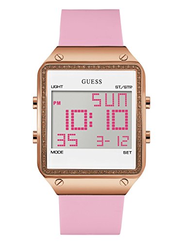 GUESS Women's Digital Silicone Watch, Color: Pink