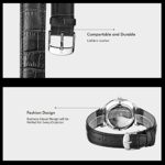 BUREI Mens Simple Dress Quartz Watches