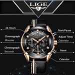 Timeless Precision: LIGE Men’s Chronograph Watch with Leather Band