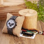 BOBO BIRD Men's Ebony Wood & Stainless Steel Chronograph Watch – Stylish Business Casual Wooden Wristwatch