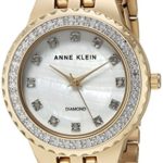 Anne Klein Women's Diamond-Accented Gold-Tone Bracelet Watch