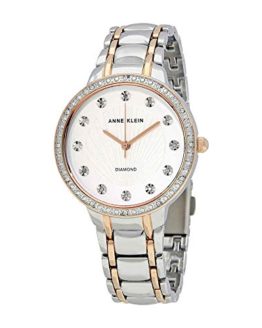Anne Klein Women's Diamond-Accented Silver-Tone Watch