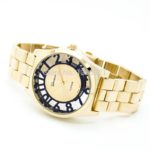 Fashion women's wrist watches Geneva colored number see through watch
