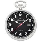 Gotham Men's Silver-Tone Analog Quartz Date Railroad Pocket Watch