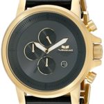 Vestal Unisex Plexi Leather Analog Display Quartz Gold Watch