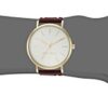 Nine West Women's Gold-Tone and Burgundy Strap Watch
