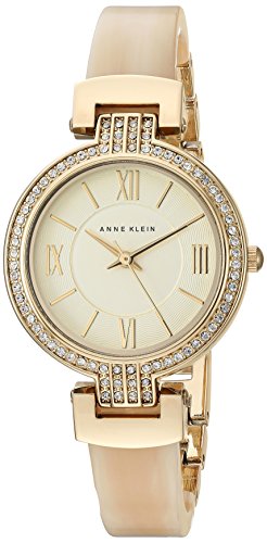 Anne Klein Women's Swarovski Crystal Accented Gold-Tone Watch