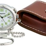 Dakota Watch Company Leather Pouch Pocket Watch with Magnifying Lens