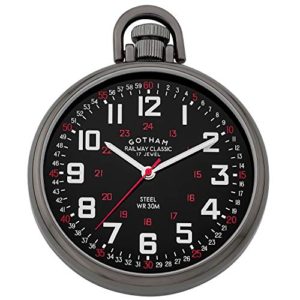 Gotham Men's Stainless Steel Pocket Watch