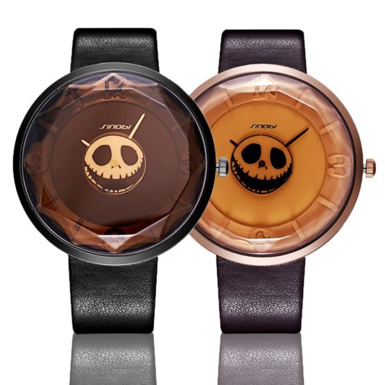 2017 SINOBI Skull Women Wrist Watches Leather Watchband