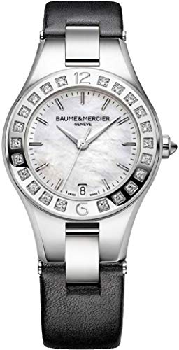 Baume & Mercier Linea Steel on Black Leather Strap Women's Watch