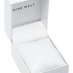 Nine West Women's Round Rose Gold-Tone Brown Strap Watch