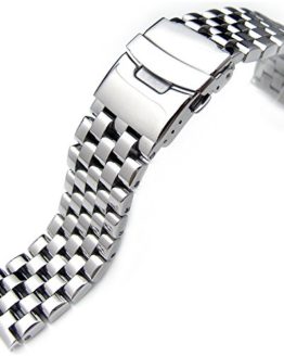 Polished Engineer Solid Link Stainless Steel Watch Bracelet Band