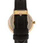 Anne Klein Women's Rose Gold-Tone and Black Leather Strap Watch