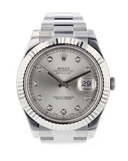 Rolex Datejust II 41mm Steel Silver Diamond Dial Men's Watch