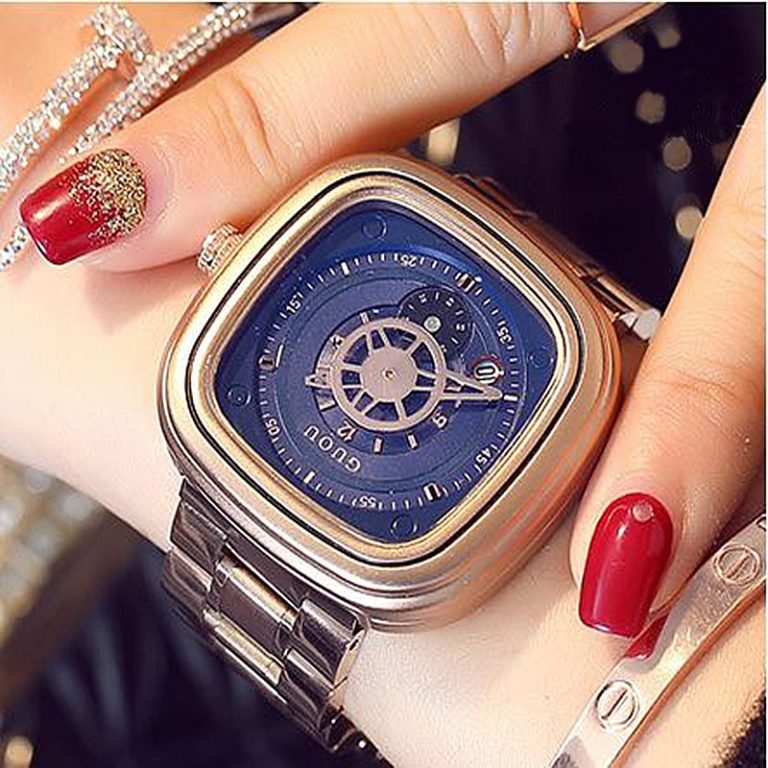 GUOU Women's Wrist Watch Women Waterproof Rose Gold Stainless Steel Ladies Watches Calendar Sport Clock reloj mujer GUOU Women's Wrist Watch Women Waterproof Rose Gold Stainless Steel