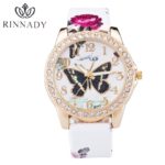 RINNADY Women Watch 2018 Fashion Butterfly Leather