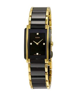 Rado Integral Jubile Two-tone Black Ceramic and Gold Womens Watch